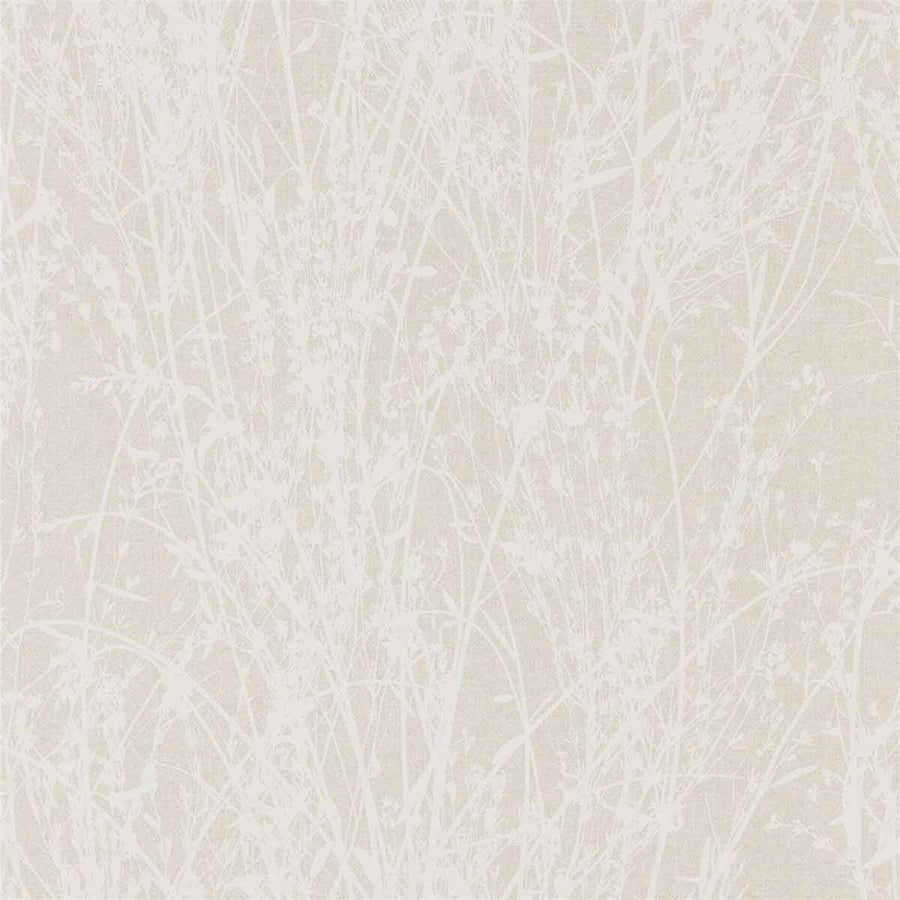 Meadow Canvas White & Parchment Wallpaper by Sanderson - 215695 | Modern 2 Interiors