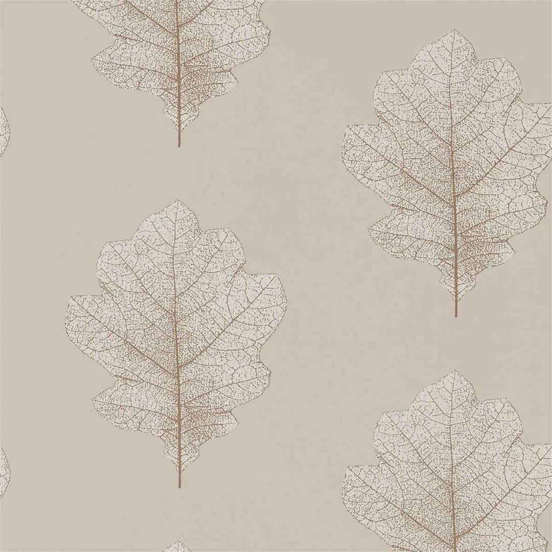 Oak Filigree Stone & gilver Wallpaper by Sanderson - 215698 | Modern 2 Interiors