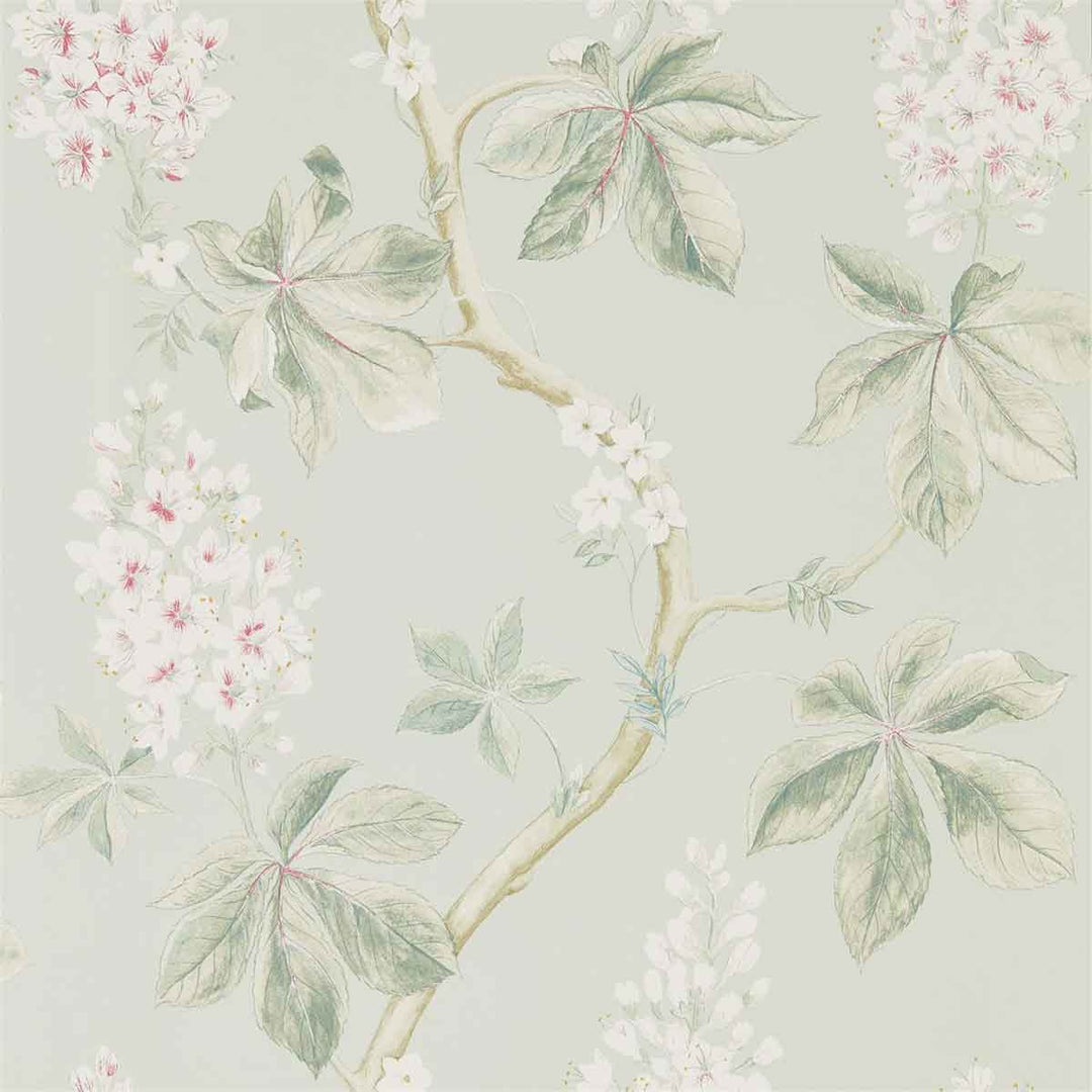 Chestnut Tree Seaspray & Peony Wallpaper by Sanderson - 215710 | Modern 2 Interiors