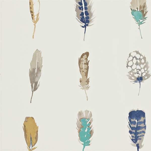 Harlequin Limosa Wallpaper - Indigo , Mustard & Stone - 111075 | Modern 2 Interiors
