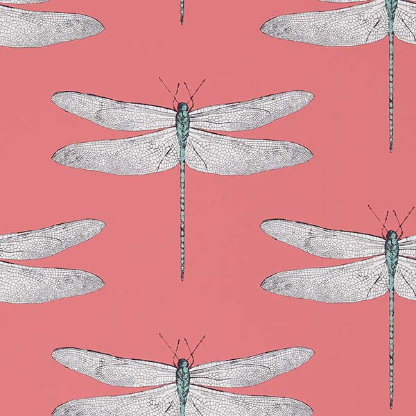 Harlequin Demoiselle Wallpaper - Coral & Mint - 111245 | Modern 2 Interiors