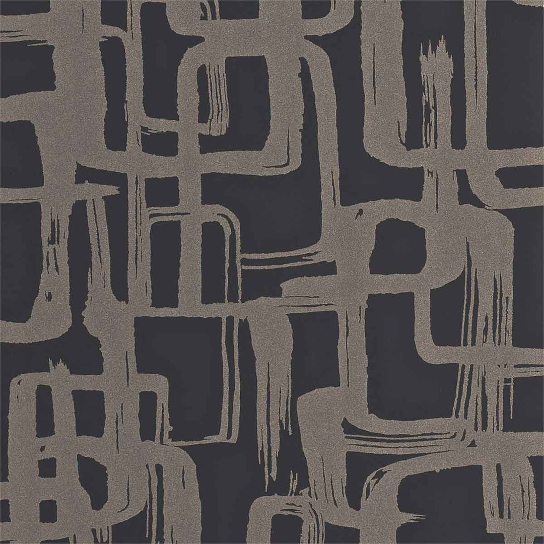 Asuka Gold & Onyx Wallpaper by Harlequin - 110906 | Modern 2 Interiors