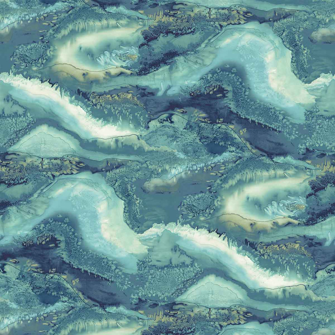 Reflected Obsidian Azurite Wallpaper by Harlequin - 112853 | Modern 2 Interiors