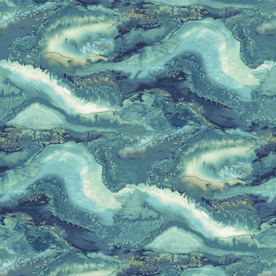 Reflected Obsidian Azurite Wallpaper by Harlequin - 112853 | Modern 2 Interiors