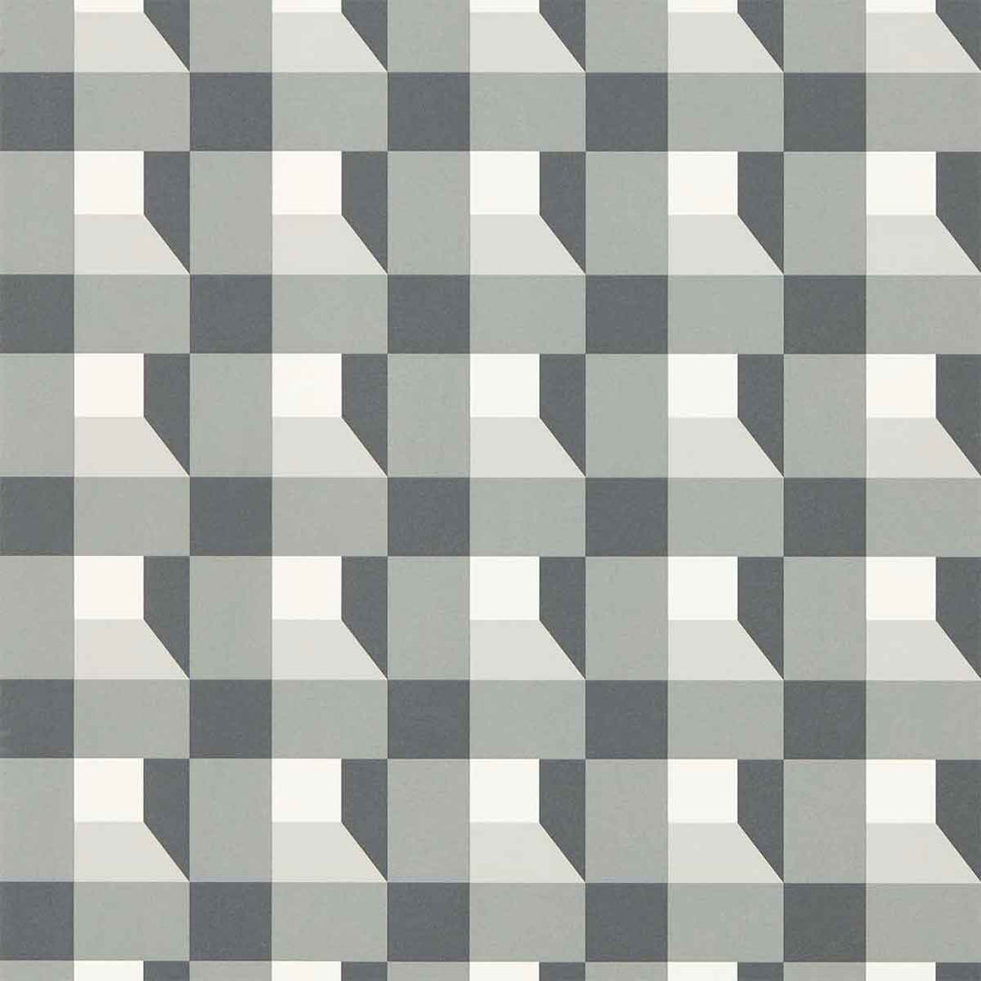 Harlequin Blocks Wallpaper | Black Earth, Sketched & Diffused Light | 112943