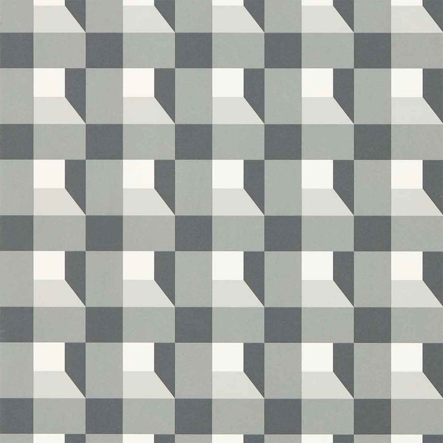 Harlequin Blocks Wallpaper | Black Earth, Sketched & Diffused Light | 112943