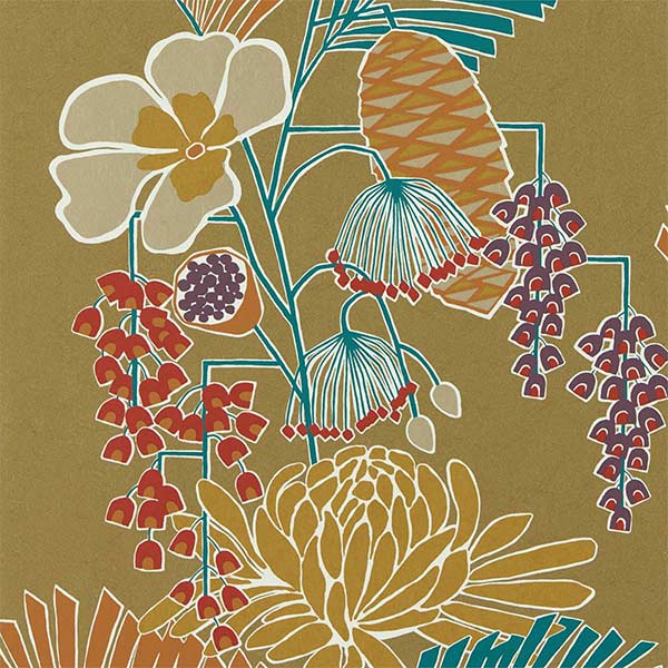 Harlequin Salon Wallpaper - Gold, Russet & Atlantic - 112152 | Modern 2 Interiors