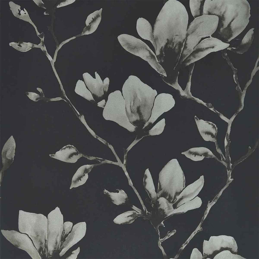 Lotus Onyx & Silver Wallpaper by Harlequin - 112602 | Modern 2 Interiors