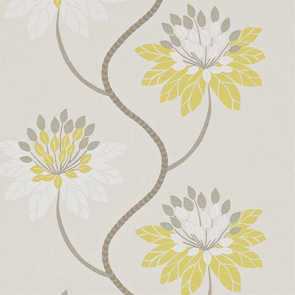 Harlequin Eloise Wallpaper - Chartreuse & Warm Grey - 111190 | Modern 2 Interiors