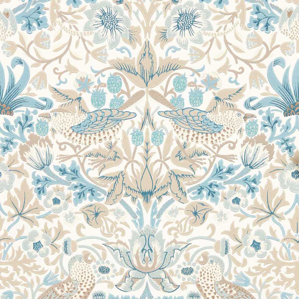 Simply Strawberry Thief Slate & Vellum Wall Paper by Morris & Co - 217060 | Modern 2 Interiors