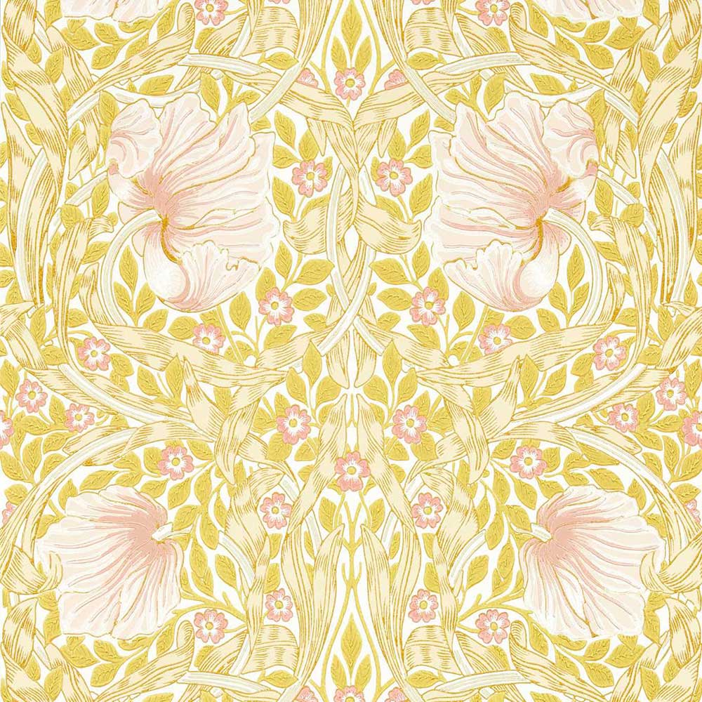 Pimpernel Sunflower & Pink Wall Paper by Morris & Co - 217065 | Modern 2 Interiors