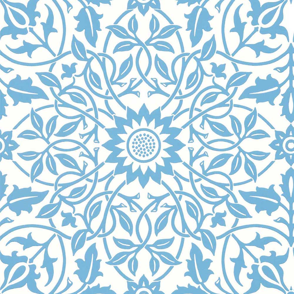 St James Ceiling China Blue Wall Paper by Morris & Co - 217079 | Modern 2 Interiors