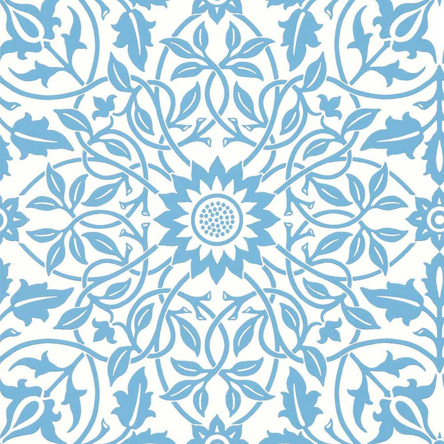 St James Ceiling China Blue Wall Paper by Morris & Co - 217079 | Modern 2 Interiors