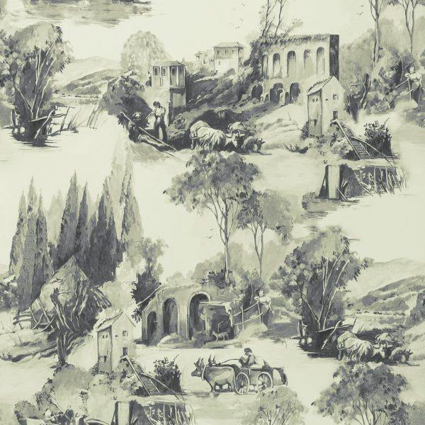 Anastacia Charcoal Wallpaper By Clarke & Clarke - W0080/01 | Modern 2 Interiors