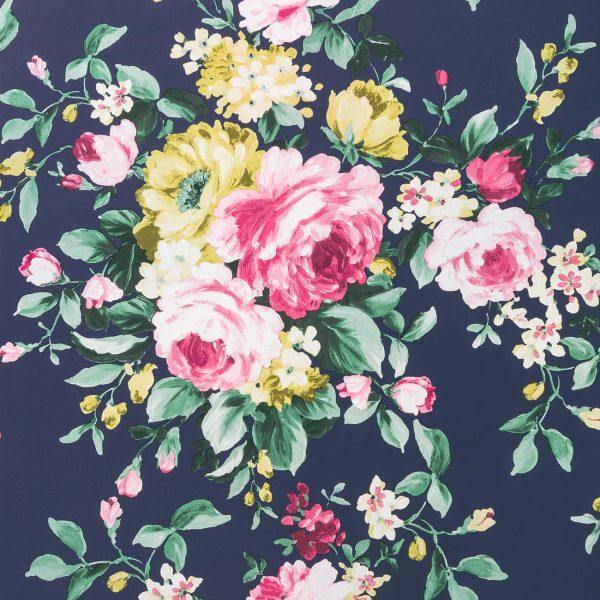 Emeline Indigo Wallpaper By Clarke & Clarke - W0081/04 | Modern 2 Interiors