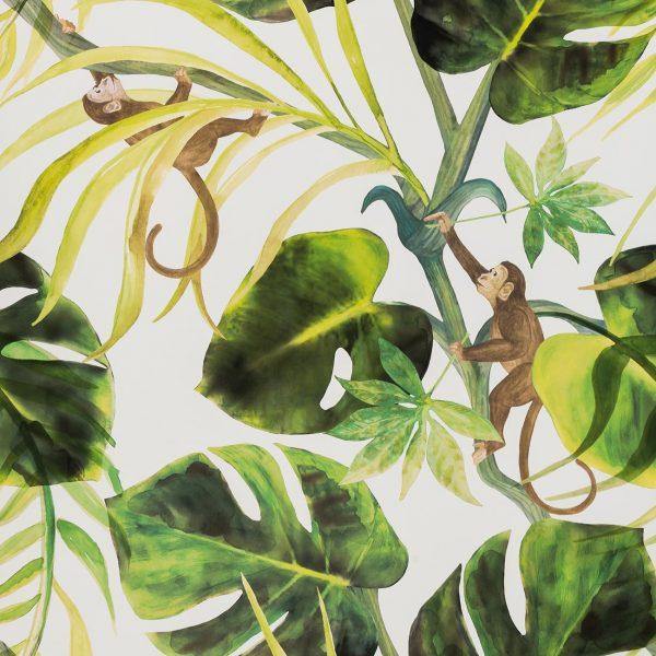 Monkey Business Natural Wallpaper By Clarke & Clarke - W0083/04 | Modern 2 Interiors