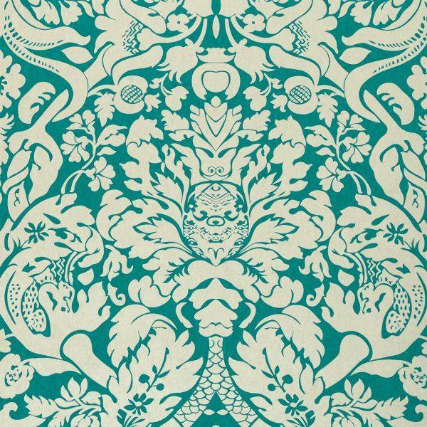 Valentina Teal Wallpaper By Clarke & Clarke - W0088/08 | Modern 2 Interiors