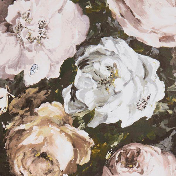 Floretta Blush & Charcoal Wallpaper By Clarke & Clarke - W0090/02 | Modern 2 Interiors