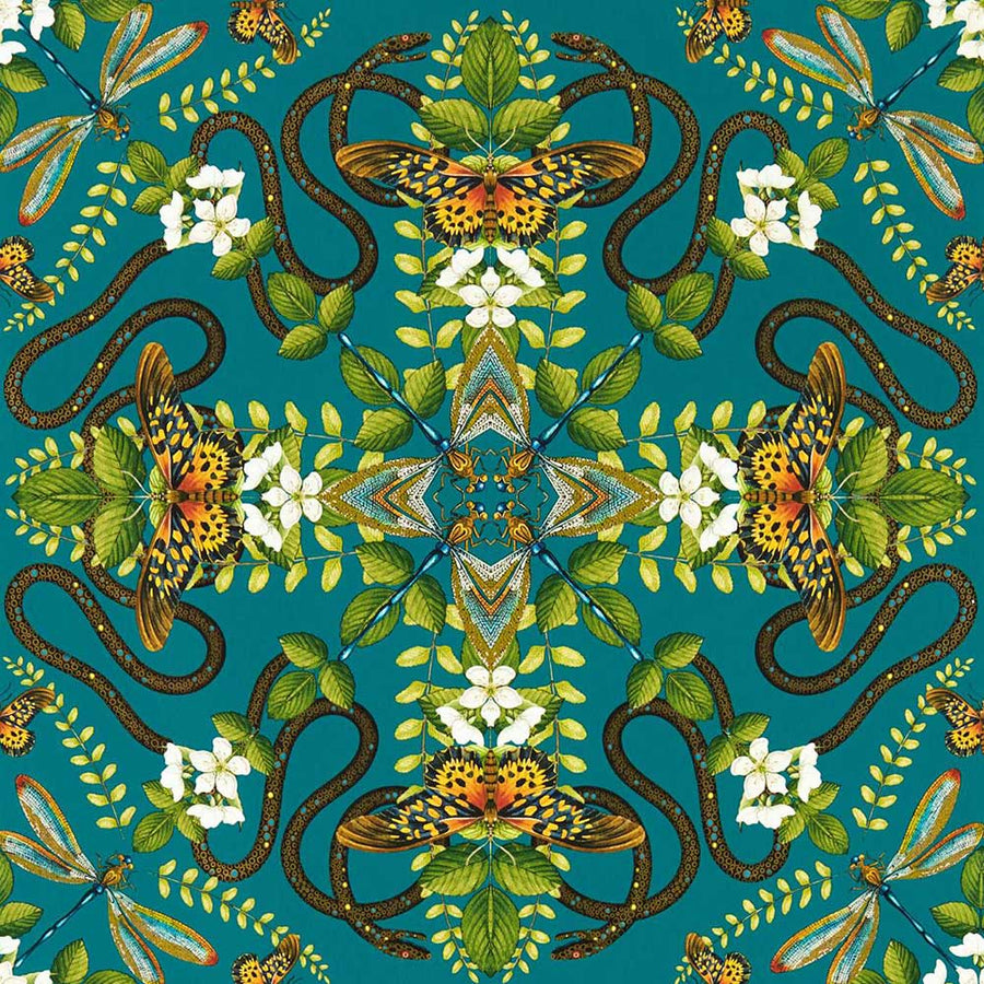 Emerald Forest Teal Wallpaper by Clarke & Clarke - W0129/05 | Modern 2 Interiors