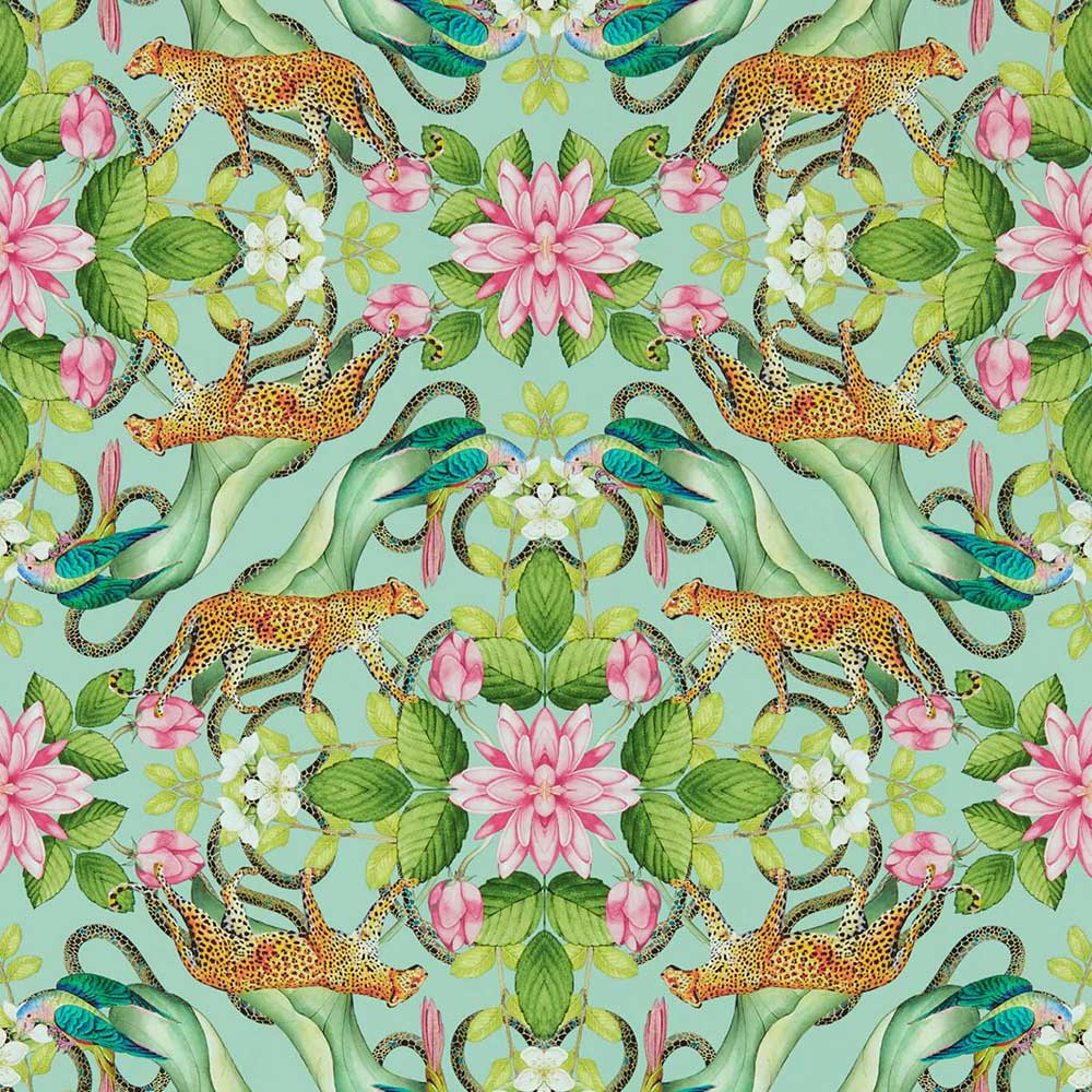 Menagerie Aqua Wallpaper by Clarke & Clarke - W0131/01 | Modern 2 Interiors