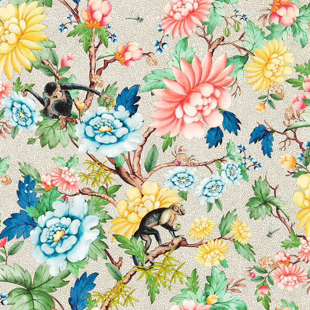 Sapphire Garden Ivory Wallpaper by Clarke & Clarke - W0133/01 | Modern 2 Interiors