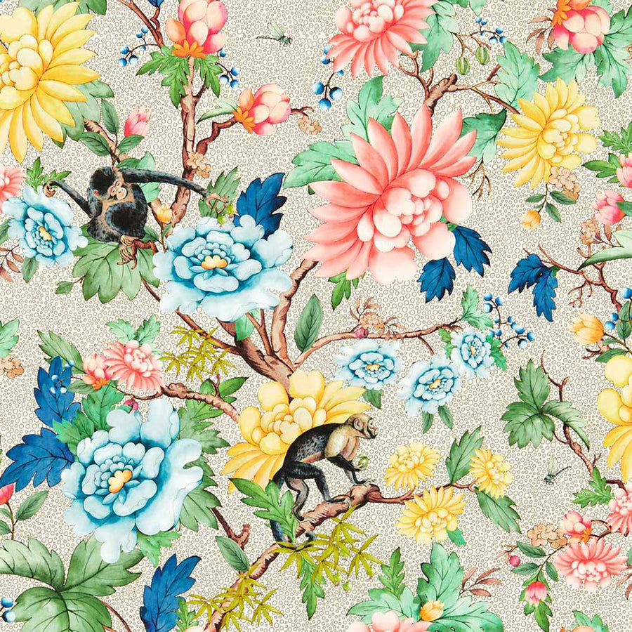 Sapphire Garden Ivory Wallpaper by Clarke & Clarke - W0133/01 | Modern 2 Interiors