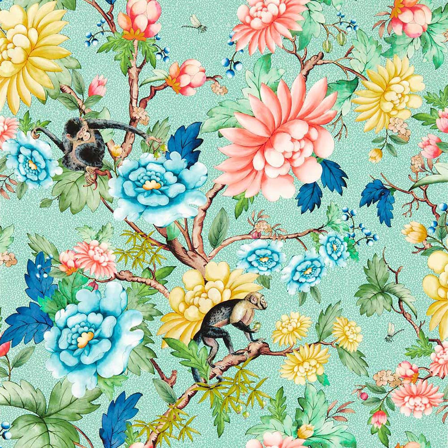 Sapphire Garden Mineral Wallpaper by Clarke & Clarke - W0133/02 | Modern 2 Interiors