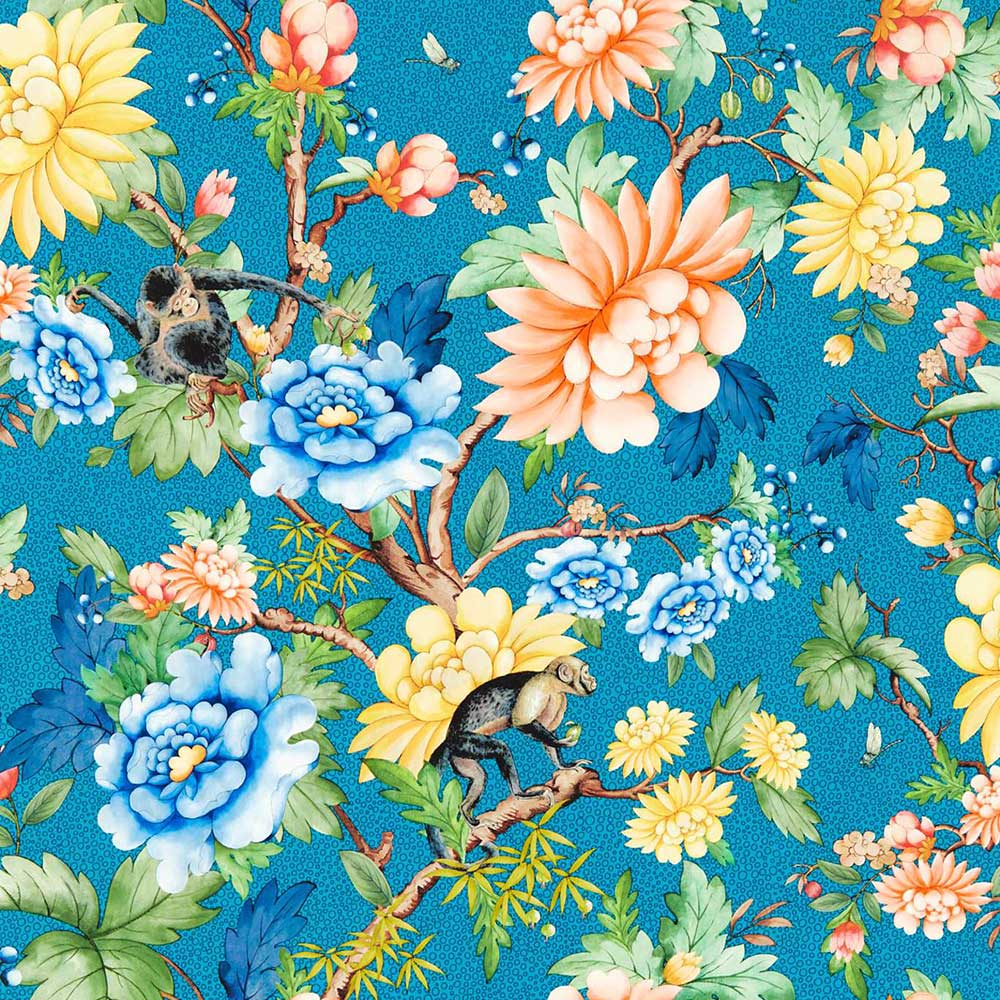 Sapphire Garden Sapphire Wallpaper by Clarke & Clarke - W0133/03 | Modern 2 Interiors