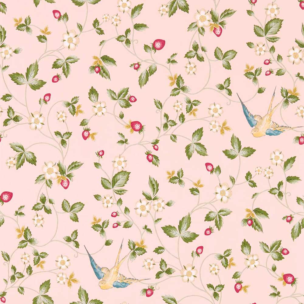 Wild Strawberry Blush Wallpaper by Clarke & Clarke - W0135/01 | Modern 2 Interiors