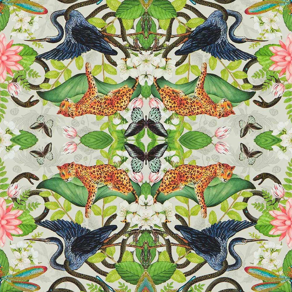 Wonderlust Tea Story Dove Wallpaper by Clarke & Clarke - W0136/02 | Modern 2 Interiors