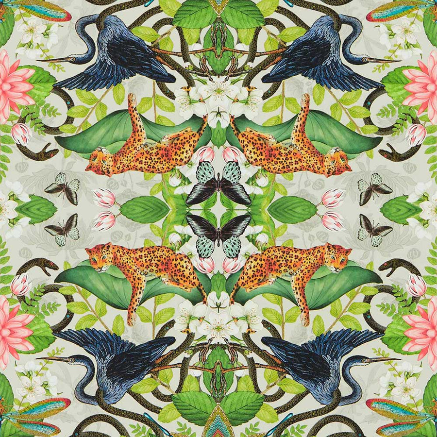 Wonderlust Tea Story Dove Wallpaper by Clarke & Clarke - W0136/02 | Modern 2 Interiors