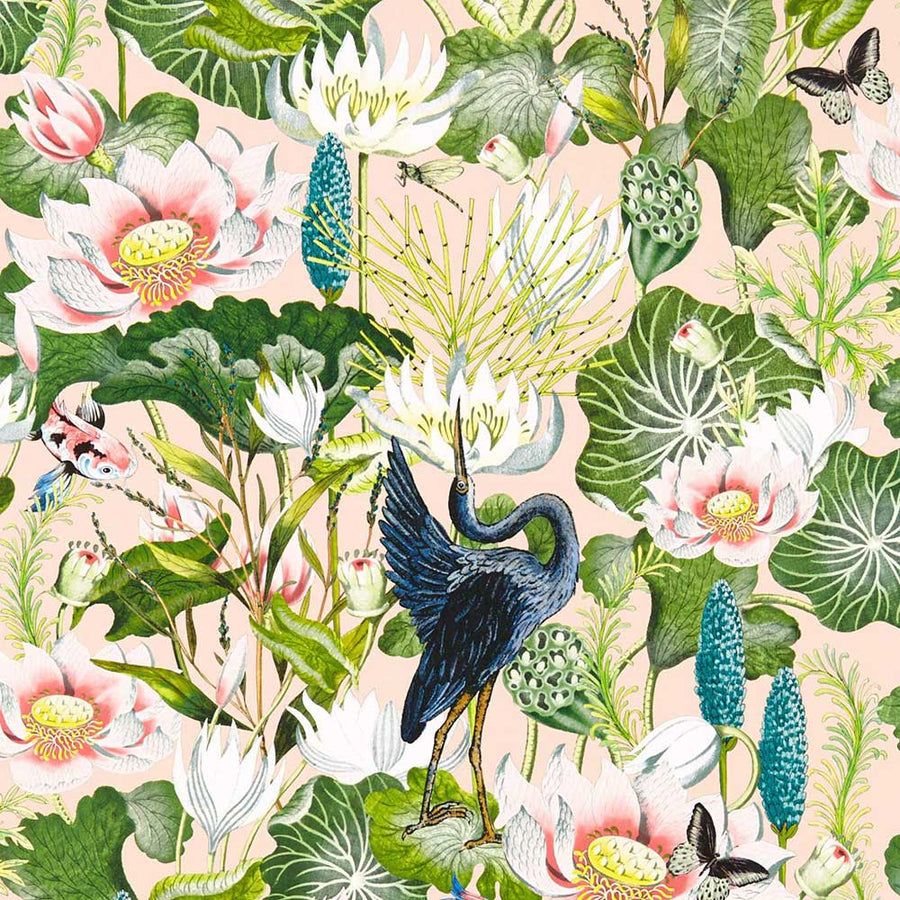 Waterlily Blush Wallpaper by Clarke & Clarke - W0137/01 | Modern 2 Interiors