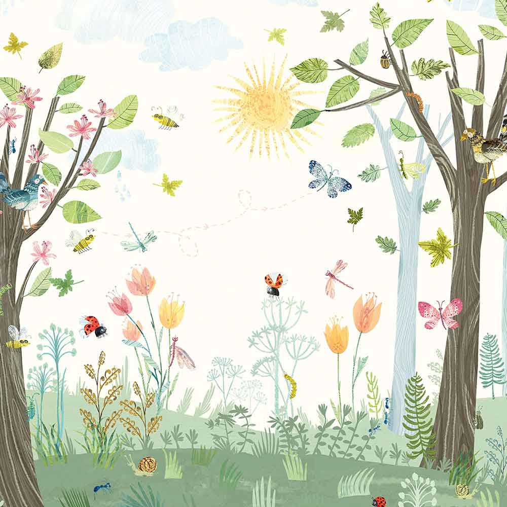 Busy Buzzy Mural Wallpaper by Villa Nova - W575/01 | Modern 2 Interiors
