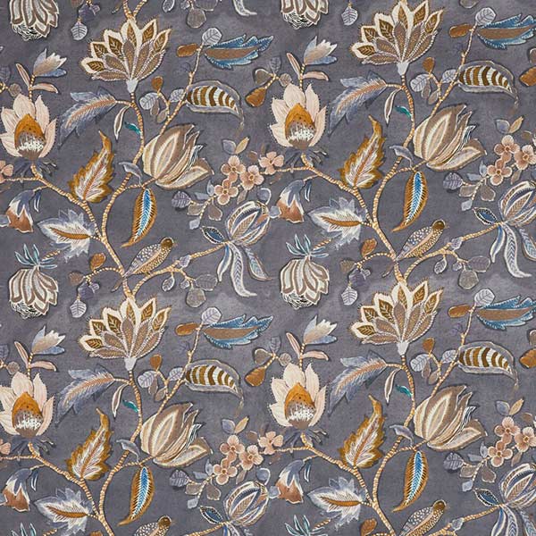 Azalea Slate Fabric by Prestigious Textiles - 8731/906 | Modern 2 Interiors