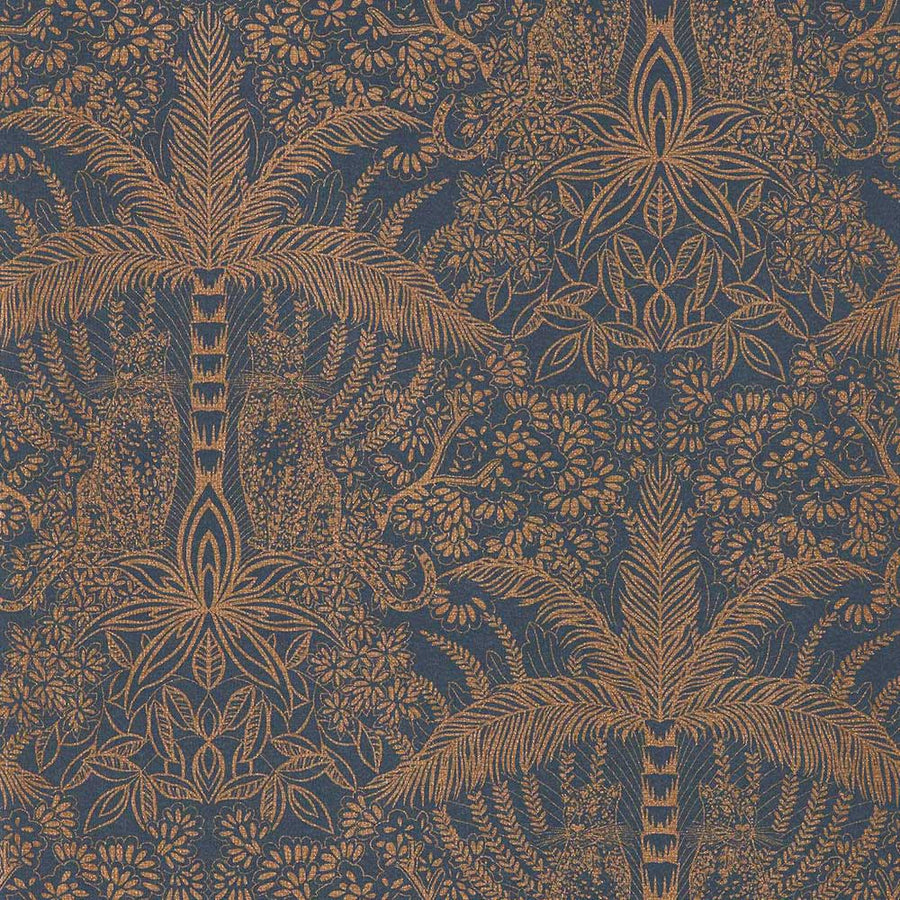 Clarke & Clarke Leopardo Wallpaper | Copper & Midnight | W0141/02