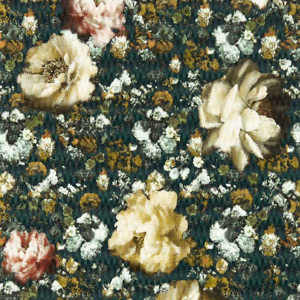 Camile Teal & Spice Wallpaper