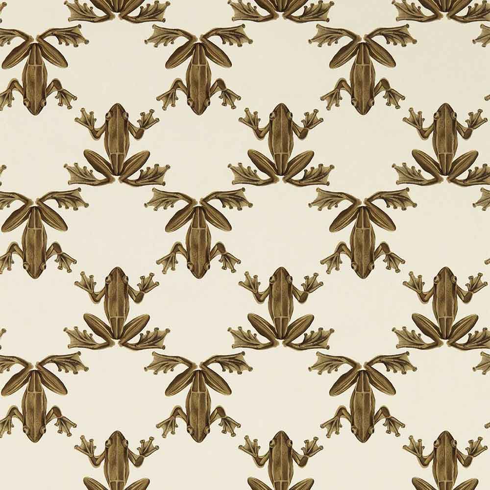 Wood Frog Gold & Parchment Wallpaper