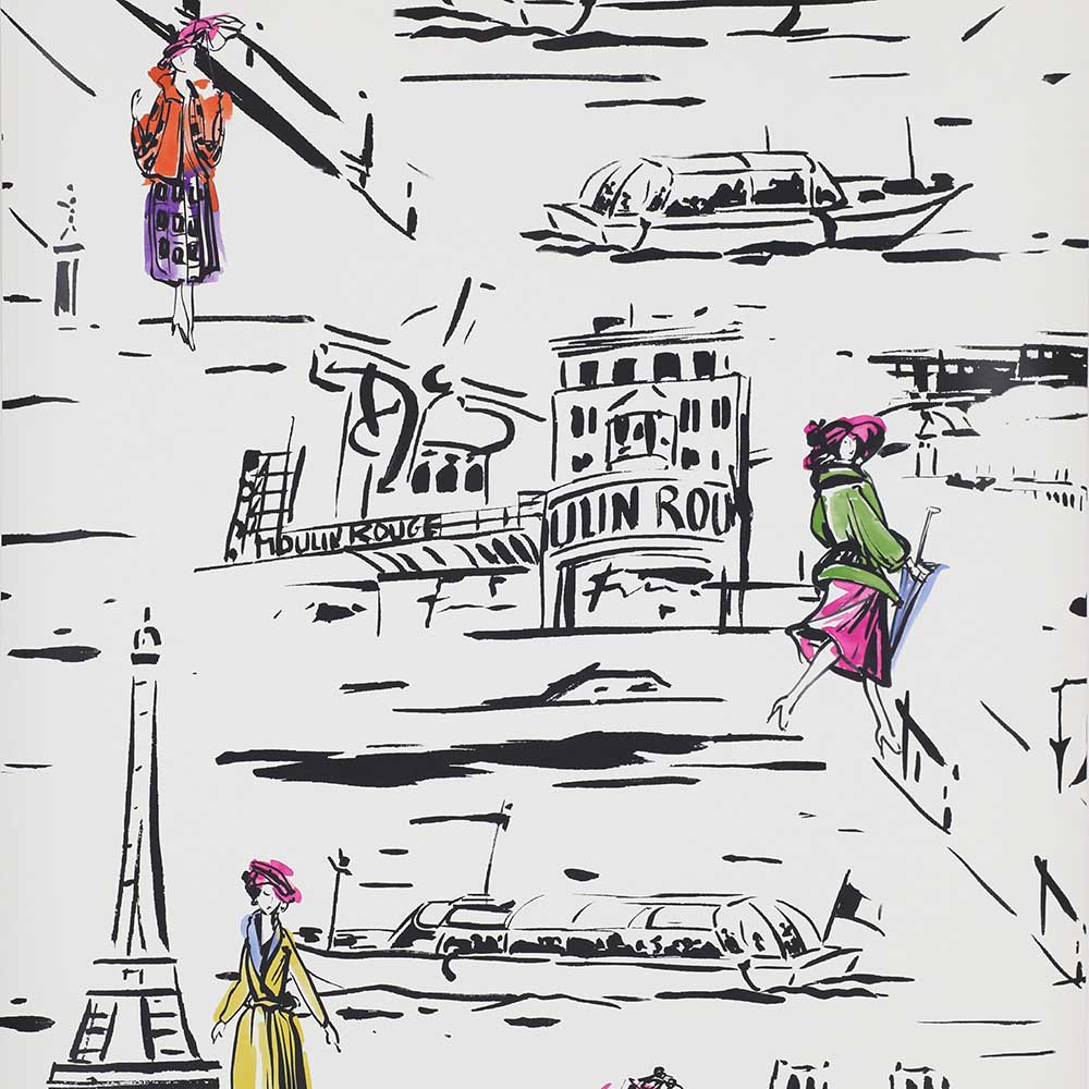 La Parisienne Noir et Blanc Wallpaper