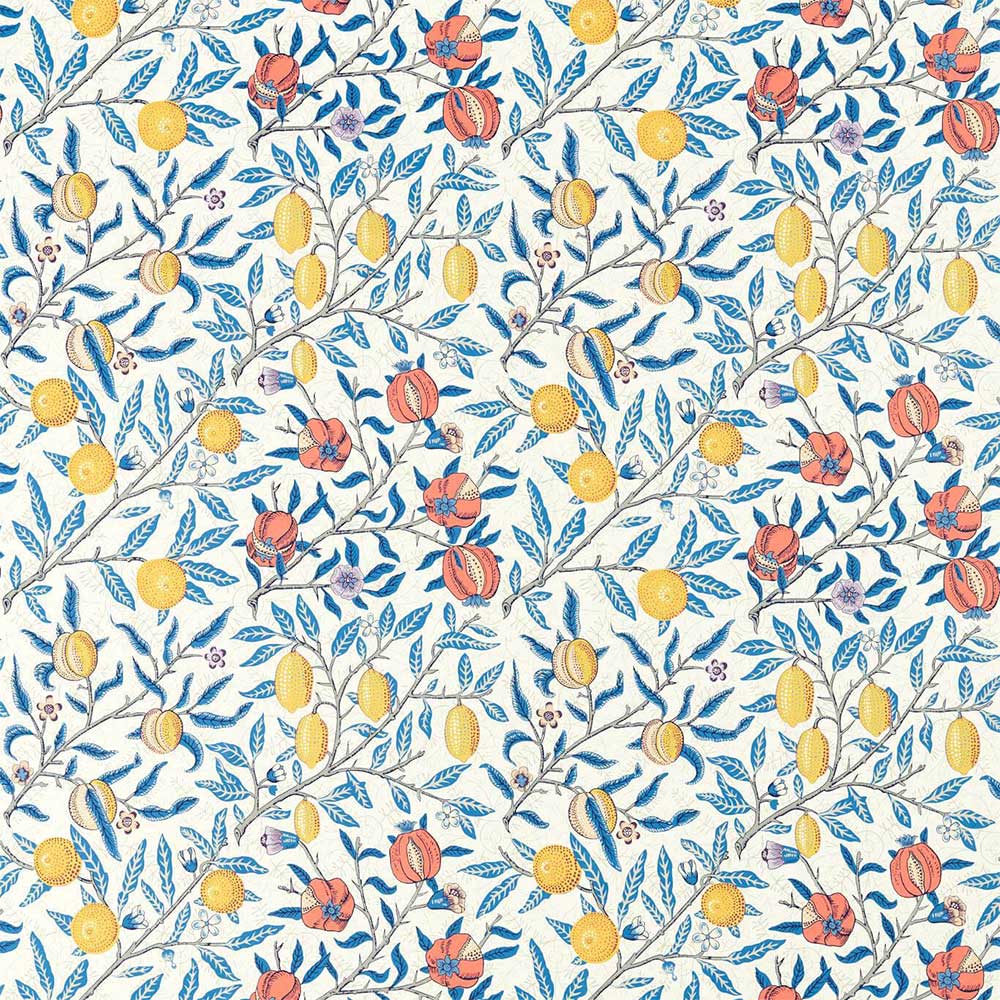 Fruits Paradise Blue Fabric