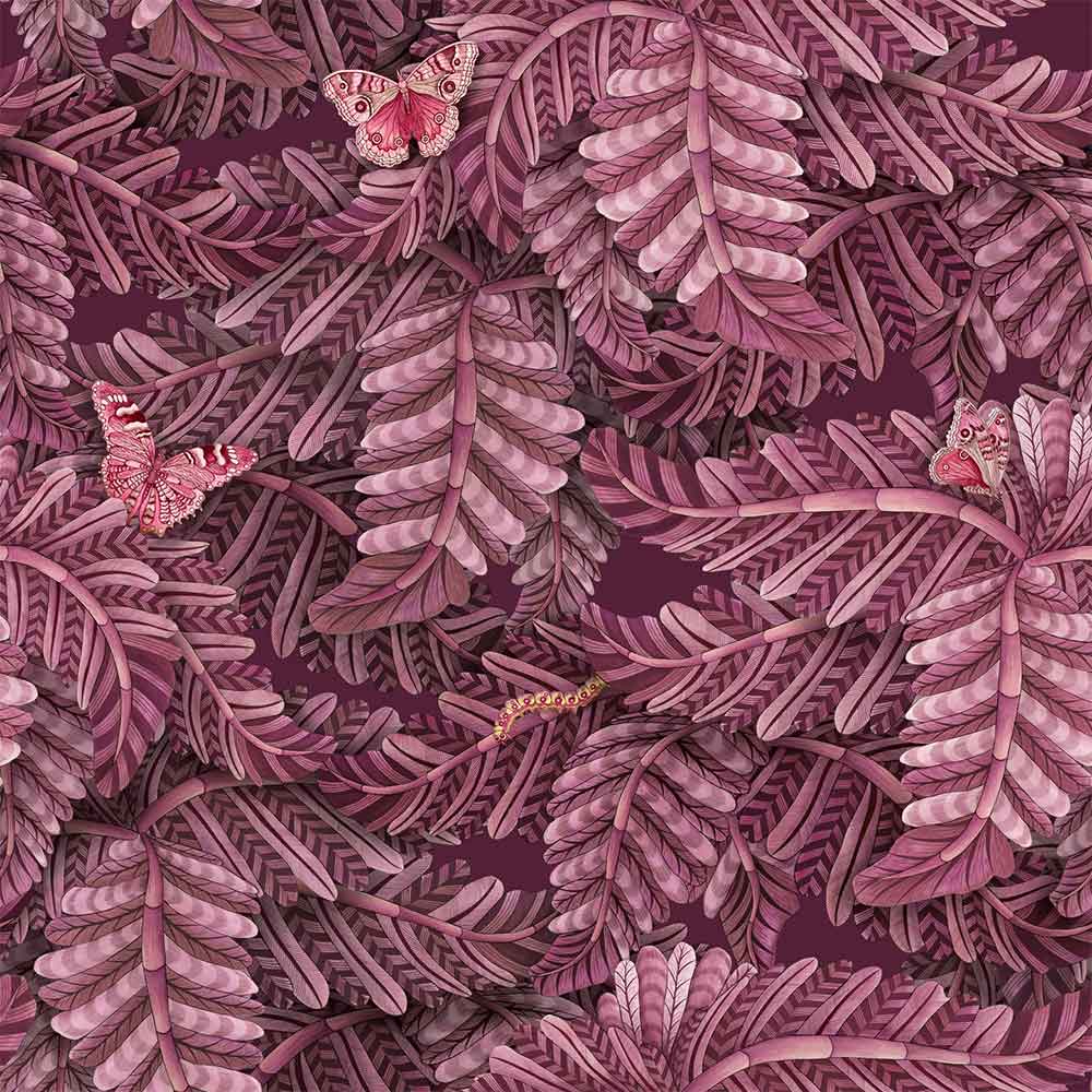 Acacia Canopy Plum Wallpaper