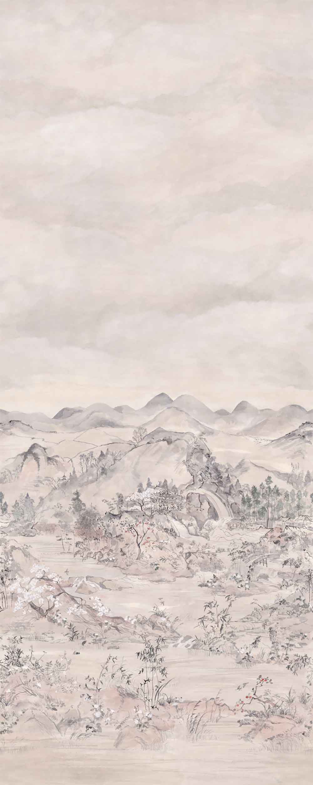 Japanese Chinoiserie Pink Opal Wallpaper