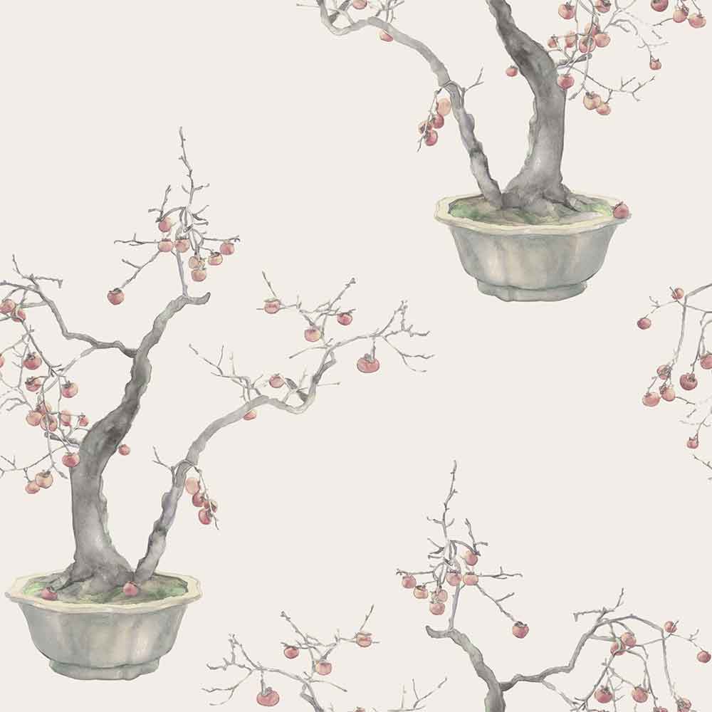 Kaki Persimmon Silver Wallpaper