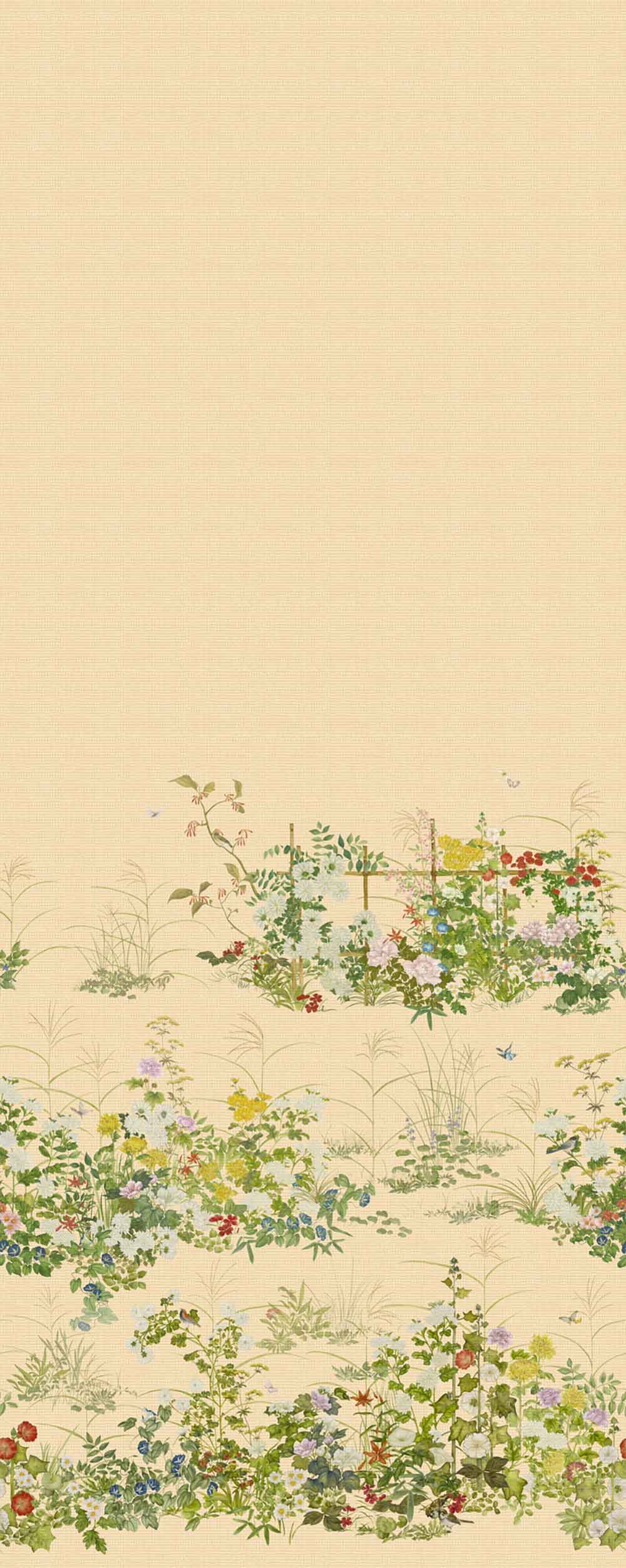 Scenic Flora - Japanese Paperweave Gold Wallpaper