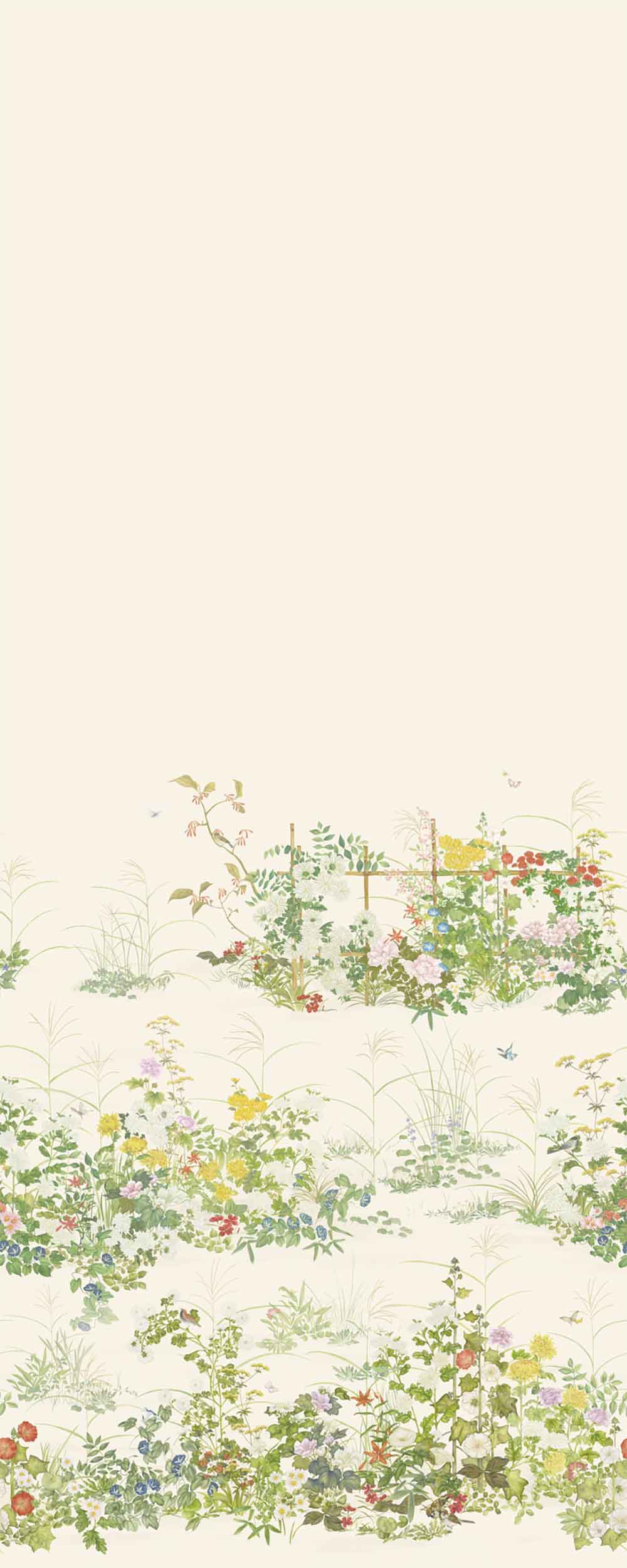 Scenic Flora Natural White Wallpaper