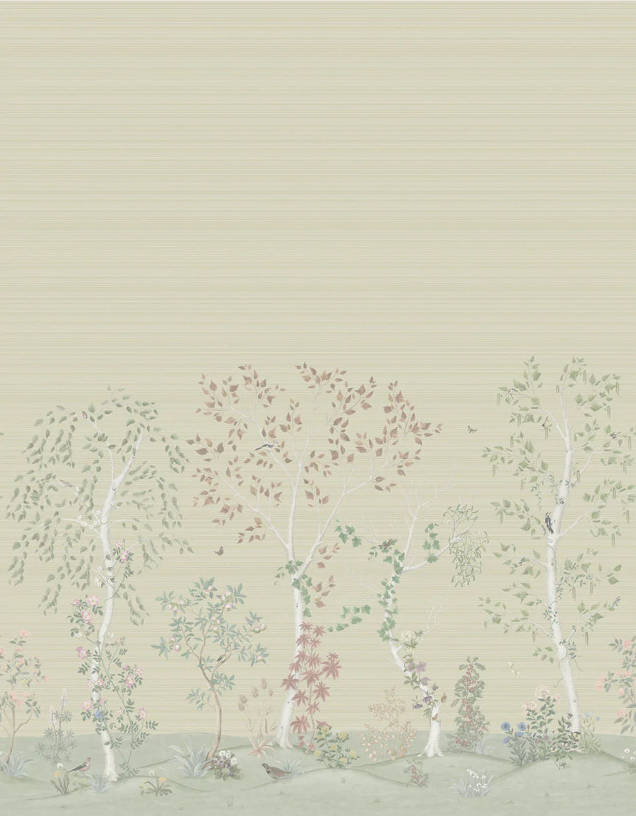 Cole & Son Seasonal Woods Grasscloth Wallpaper | Oat Natural On Grasscloth | 120/6019G