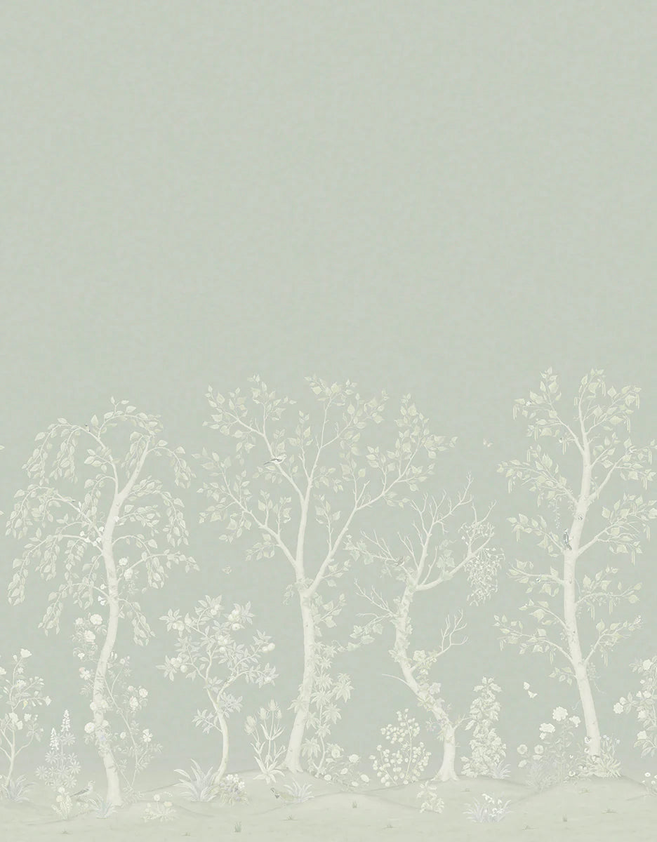 Cole & Son Seasonal Woods Silk Wallpaper | Sage | 120/6020S