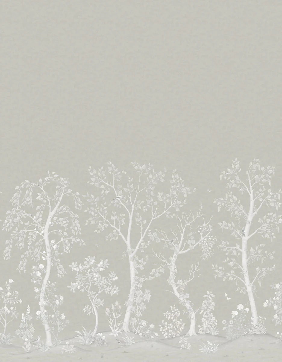 Cole & Son Seasonal Woods Wallpaper | Platinum Matte | 120/6023