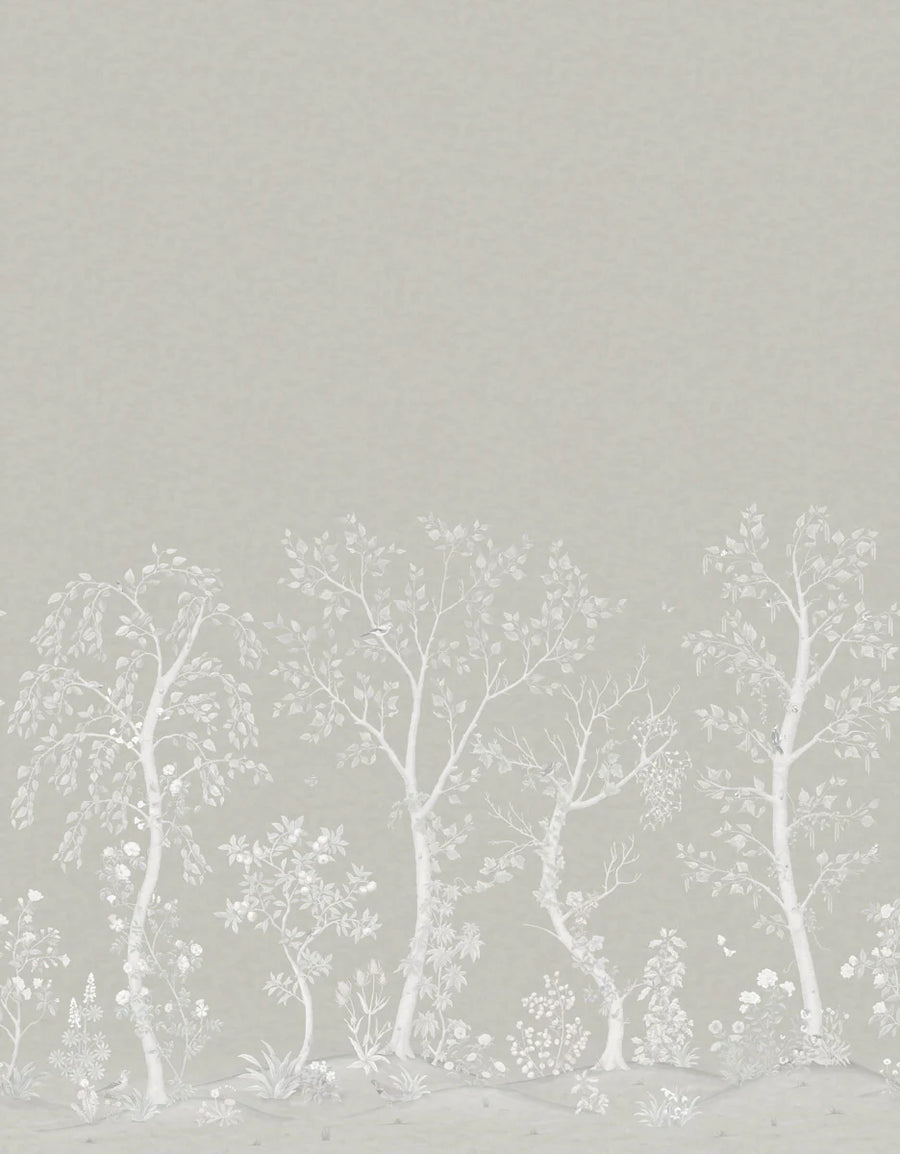 Cole & Son Seasonal Woods Wallpaper | Platinum Matte | 120/6023