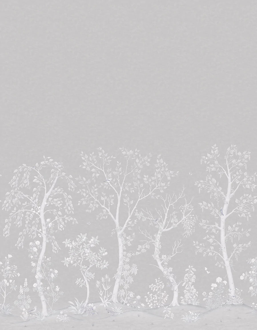 Cole & Son Seasonal Woods Silk Wallpaper | Platinum | 120/6023S