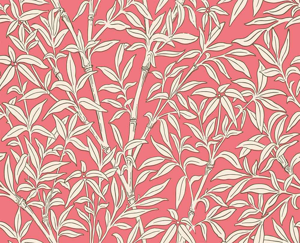 Bamboo Chalk on Rouge Wallpaper